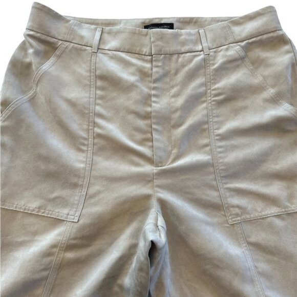 Banana Republic Factory Women’s Pants Size 18 Vegan Suede Straight Stone NWT - Picture 7 of 16